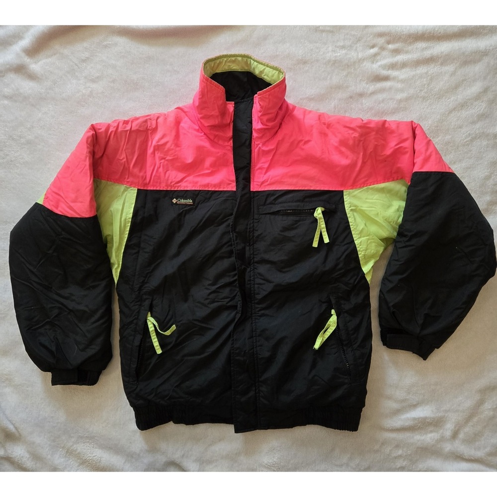 Columbia Black Hot Pink and Neon Lime Ski Jacket